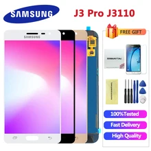 Регулировка яркости J3110 ЖК-дисплей сенсорный экран для samsung Galaxy J3P J3110 J3 pro J3119 с закаленным стеклом Протестировано