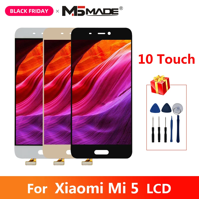 5,1" ЖК-дисплей для Xiaomi mi 5 mi 5 lcd& сенсорный экран дигитайзер дисплей запасные части для mi 5 дисплей с рамкой
