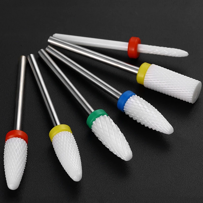 

SAYTL Ceramic Nail Drill Bit Manicure Machine Accessories Rotary Electric Nail Files Manicure Cutter Nail Art Tools 6Type