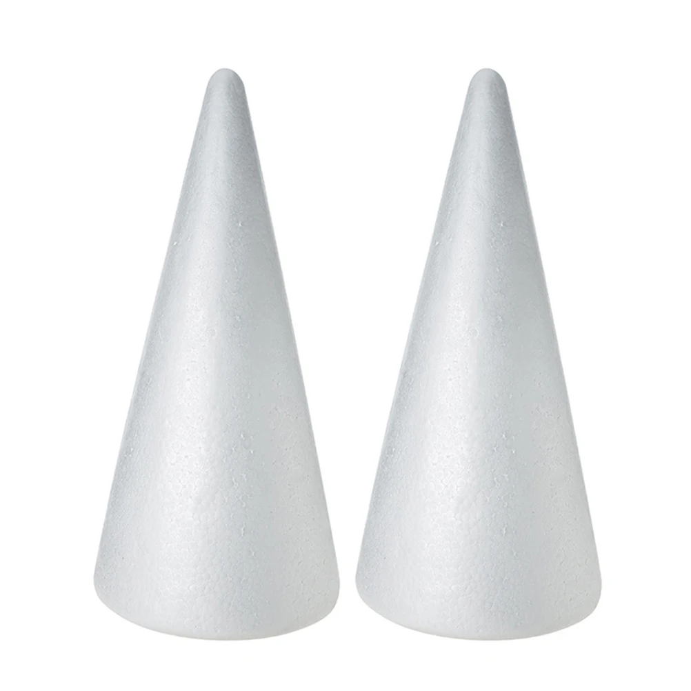 1 Set White Solid DIY Cone Children Handmade Craft Polystyrene Foam Tip Cone  For Home Craft