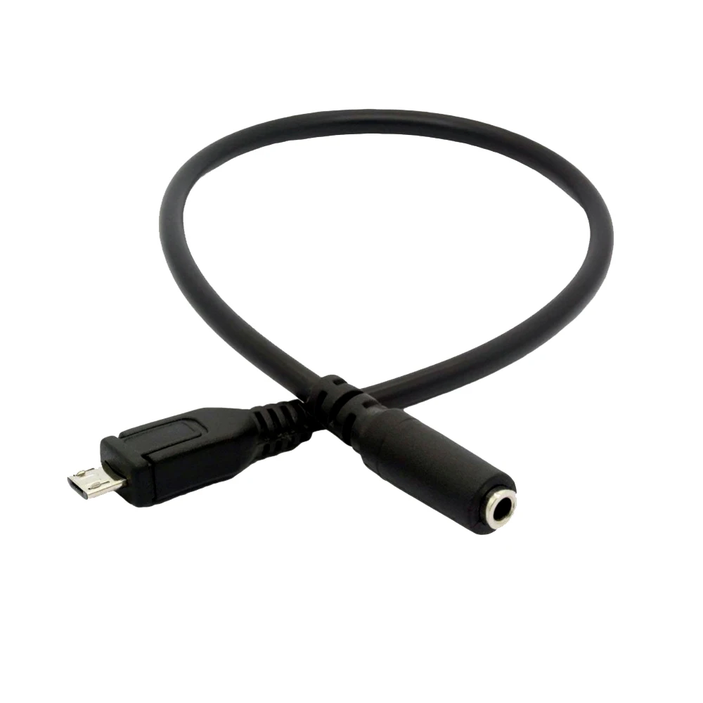 1pc 마이크로 USB 5 핀 남성 3.5mm 여성 잭 AUX 오디오 동기화 헤드폰 어댑터 케이블 코드 30cm 50cm