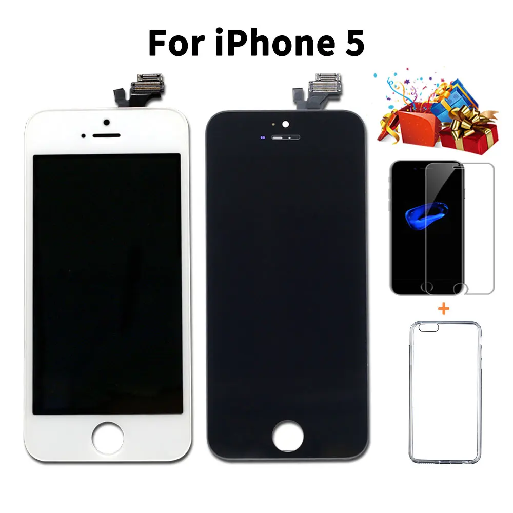 ЖК дигитайзер для iPhone 5 5C 5S SE дисплей сенсорный экран сборка Замена + кнопка домой