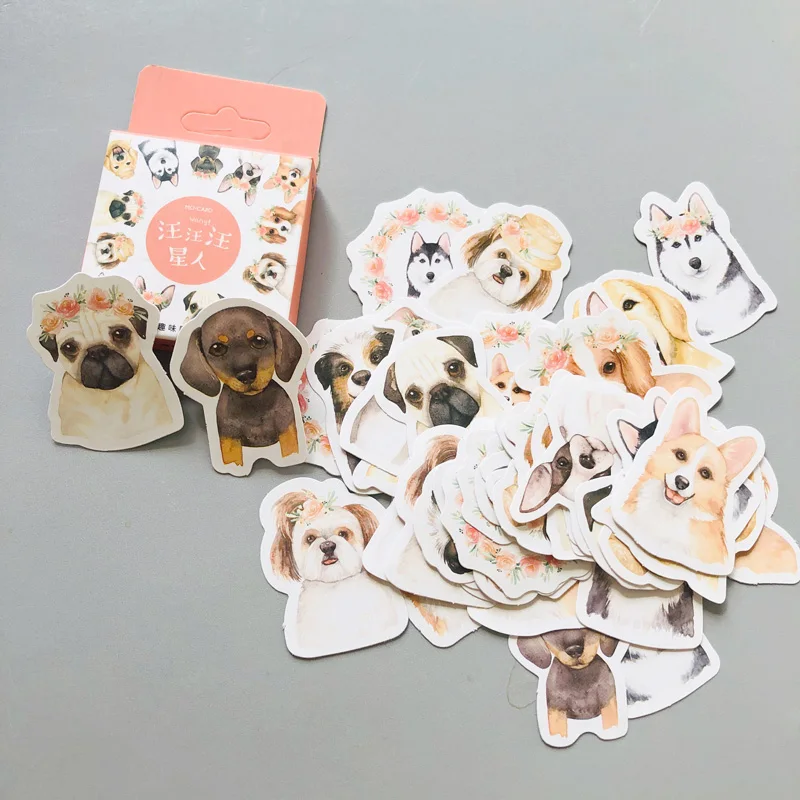 46 шт./кор. Kawaii Щенок Собака Декоративные стикеры сделай сам герметизирующая паста украшения
