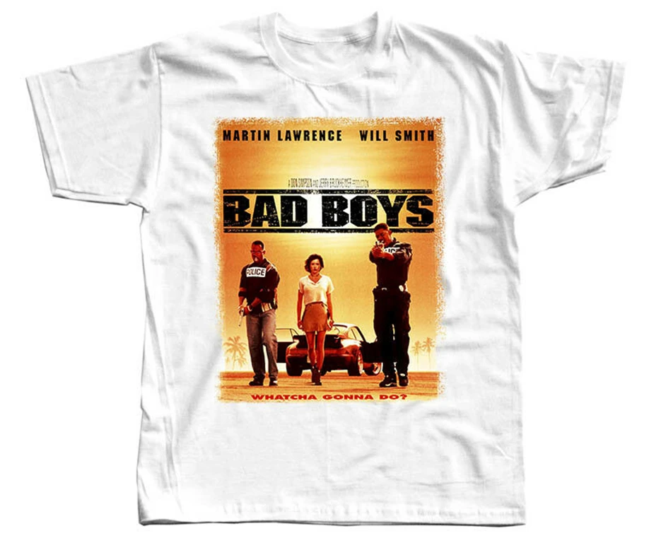 Bad Boys V1 постер фильма Will Smith футболка прямой печати белый все размеры S-3XL новые