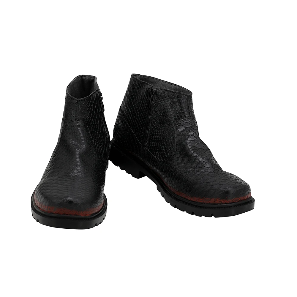 Good Omens Demon Crowley Cosplay Boots Black Leather Shoes Custom Made Any Size (2)