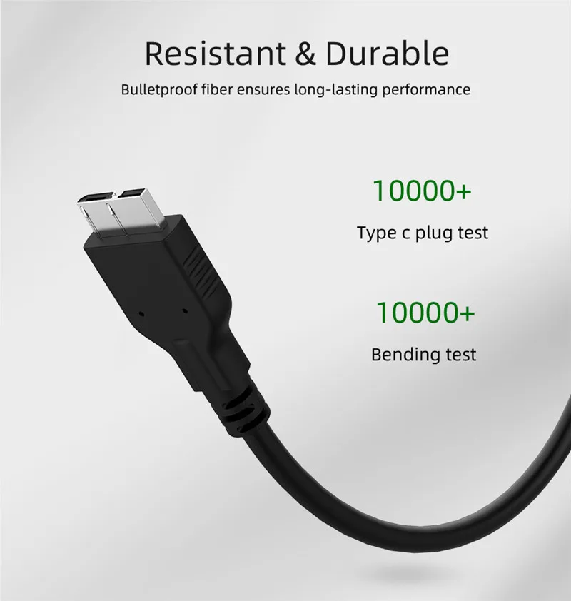 USB 3,1 type C к USB 3,0 Micro B Штекерный Кабельный соединитель быстрая Синхронизация данных Шнур для Macbook внешний жесткий диск ПК USB C кабель