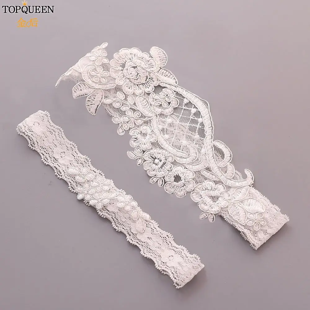 TOPQUEEN TH03 TH04 свадебные подвязки кружевной бюстгальтер с цветочной вышивкой сексуальный Подвязки для Для женщин/невесты бедра кольцо Свадебные ног 2 шт./компл