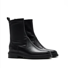 

Jenny&Dave Shoes Woman Winter Boots Women England Fashion Simple Genuine Leather Chelsea Boot Riding Boots Botas Mujer Shoes