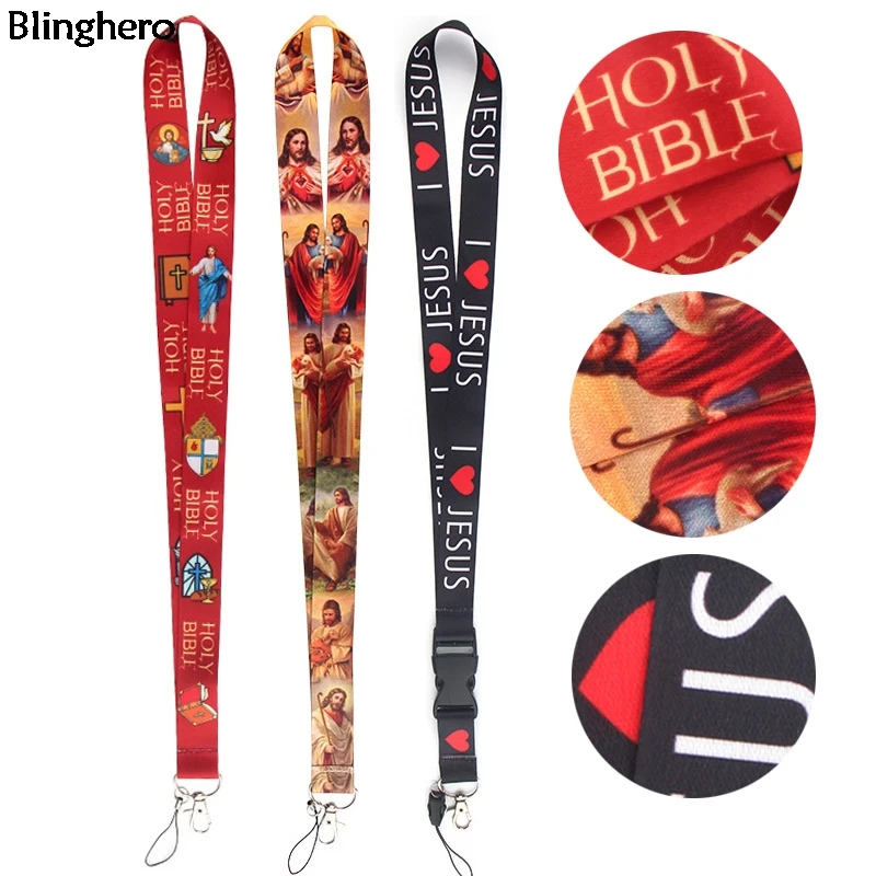 Ремешок Blinghero Love Jesus Mix для ключей, классный ремешок на шею для телефона, держатель для бейджа из священной библеи, подарки, аксессуары унисекс, BH0418