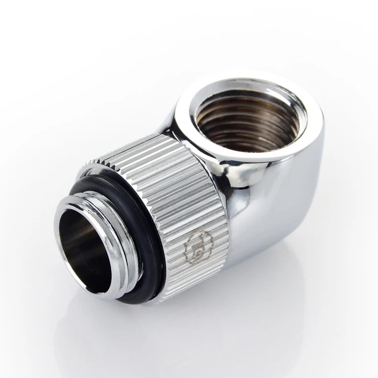 Silver Bitspower Touchaqua G1/" Поворотный 90 градусов удлинение угловой фитинг черный, серебристый - Цвет: Silver