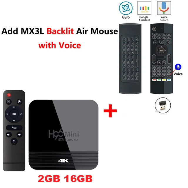 2G 16G EN MX3L Mic H96 мини H8 ТВ приставка Android 9,0 RK3228A четырехъядерный 1G/2G 8G/16G телеприставка 2,4G 5G двойной wifi BT4.0 4K смарт медиаплеер - Цвет: 2G 16G EN MX3L Mic