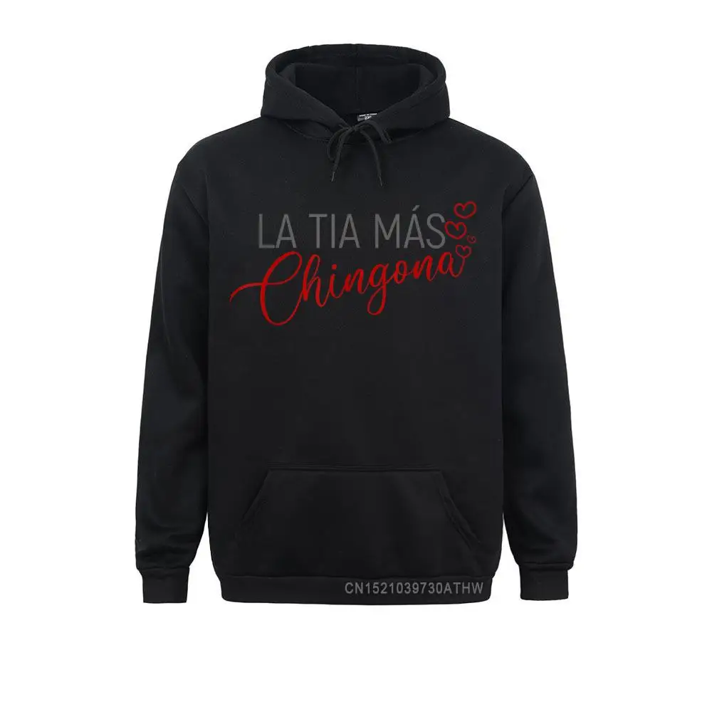 

Мужские толстовки с капюшоном La Tia Mas Chingona, Смешные Толстовки с изображением тети и сердца, свитшоты с длинным рукавом для отдыха