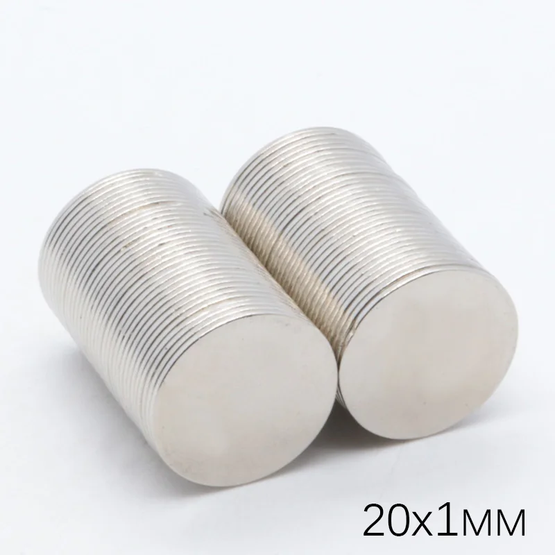 100 шт 20x1mmN35 NdFeB мини супер сильный редкоземельный холодильник постоянный магнит маленький круглый неодимовый магнит 20*1 магнитный материал