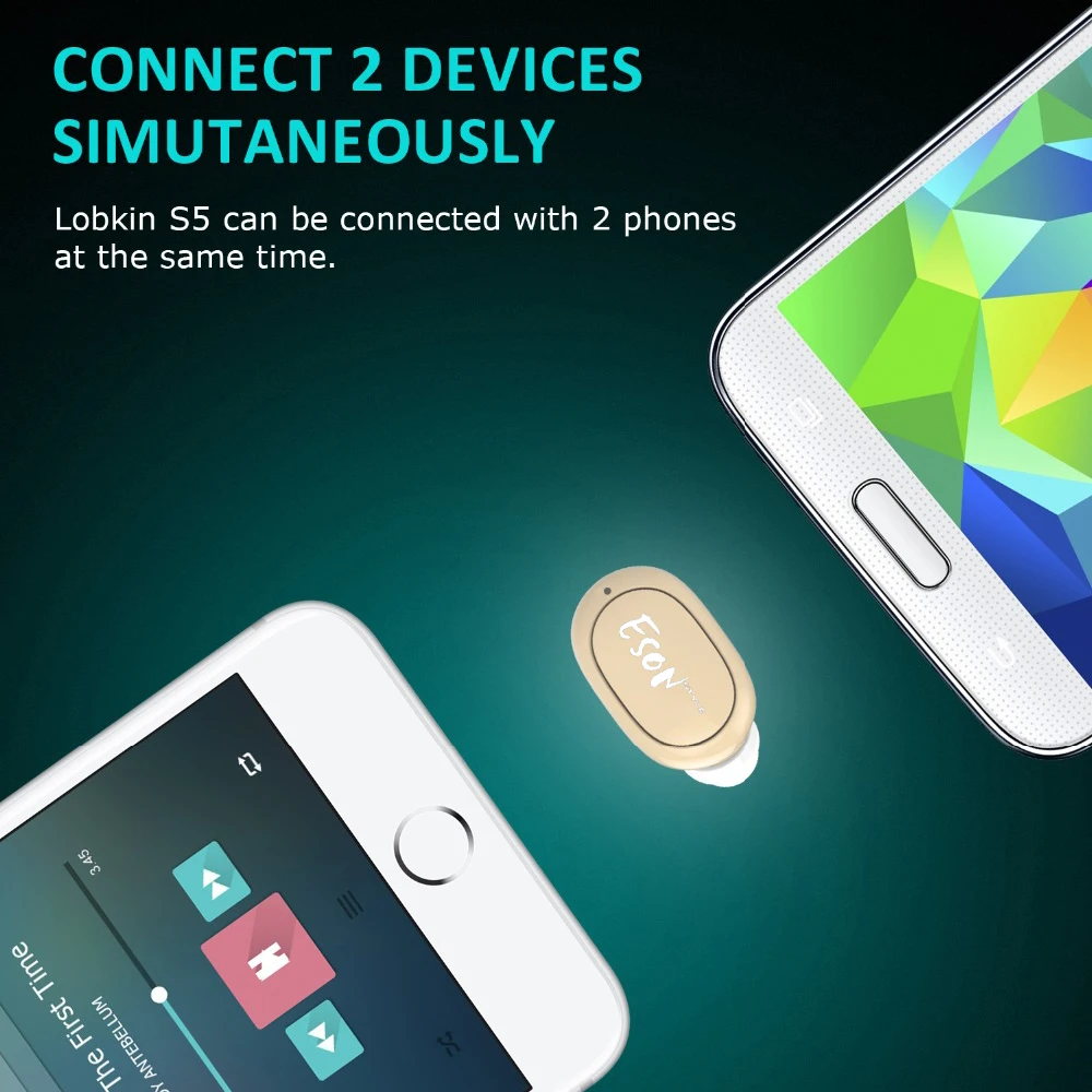 Мини Беспроводной стерео Bluetooth наушники для Iphone для samsung Galaxy смартфон ноутбук гарнитуры-бежевый