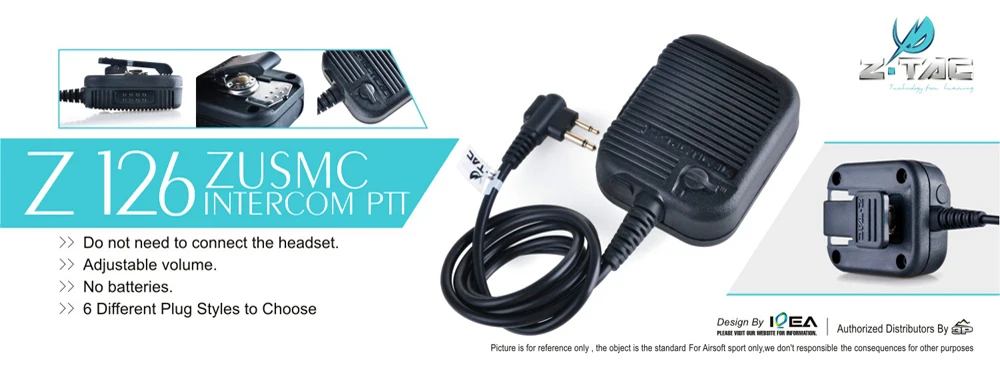 Fone de Ouvido Softair Acessório Zusmc Intercom Ptt Tático Push to Talk Midland z Tac 2 Z tac Softair Fone De Ouvido Acessório
