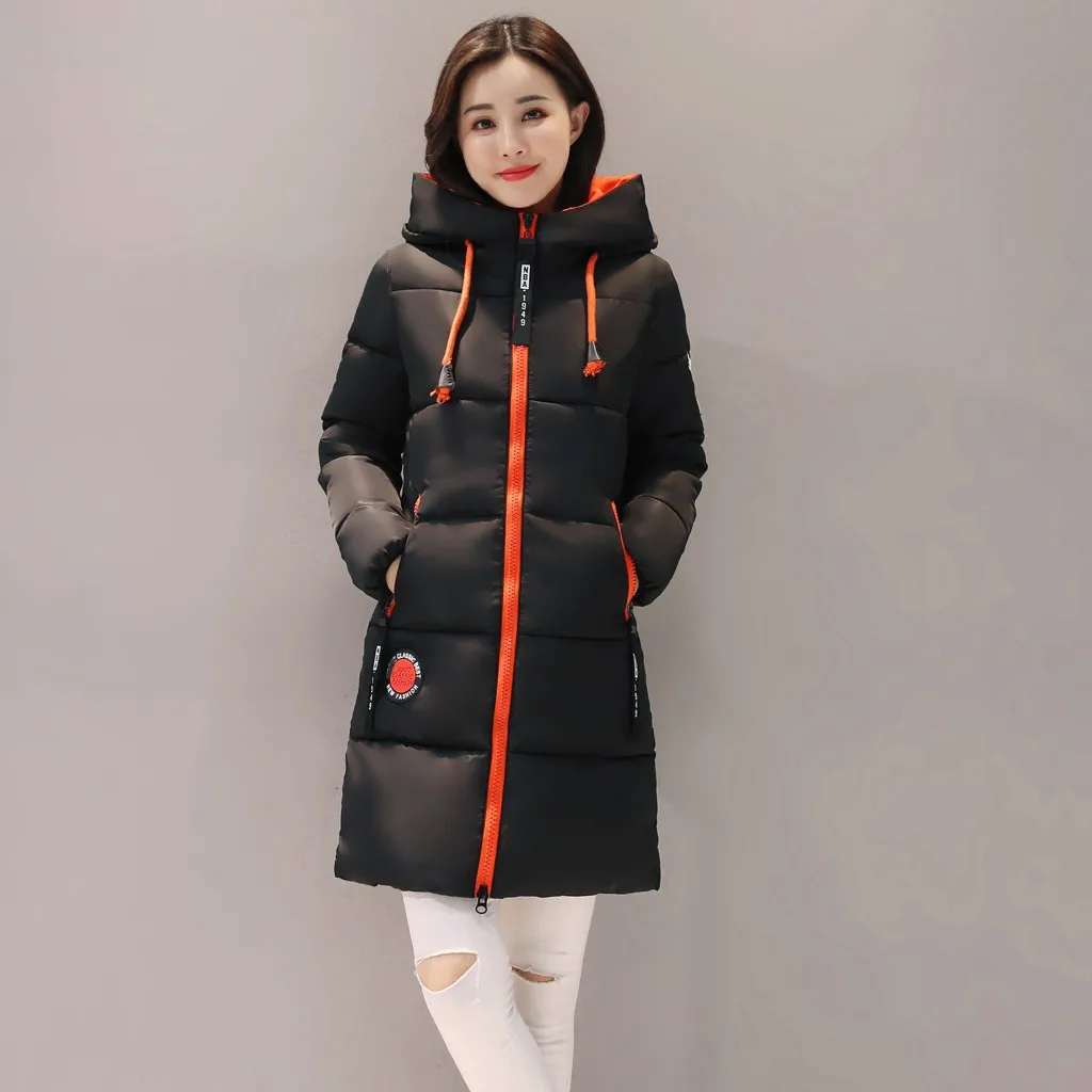 Womail, parkas-mujer-, зимняя куртка, Женское пальто, парка с капюшоном, куртка, Женская хлопковая парка, для женщин, большой размер