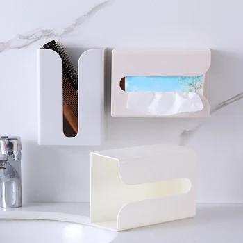 

Removable Tissue Holder Case Toilet Paper Storage Box Wall-Mounted Paper Towel Holder Toilet Tissue Box Bathroom Organizer