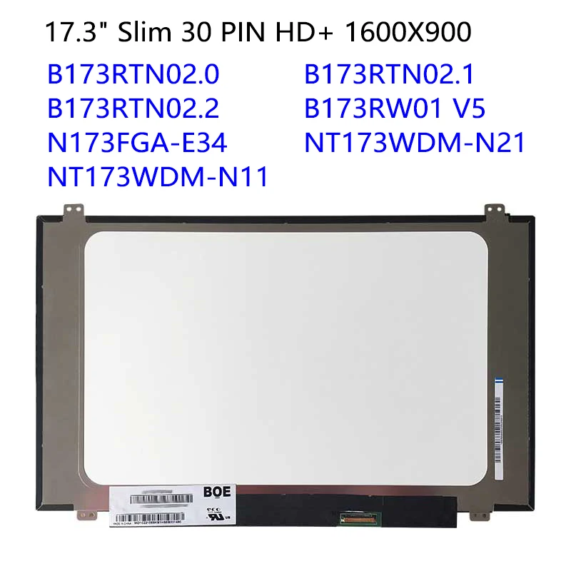 Тонкий 30-контактный ЖК-экран 17 3 дюйма HD + 1600x900 EDP B173RTN02.0 1 2 B173RW01 V.5 Φ N11 | Компьютеры и