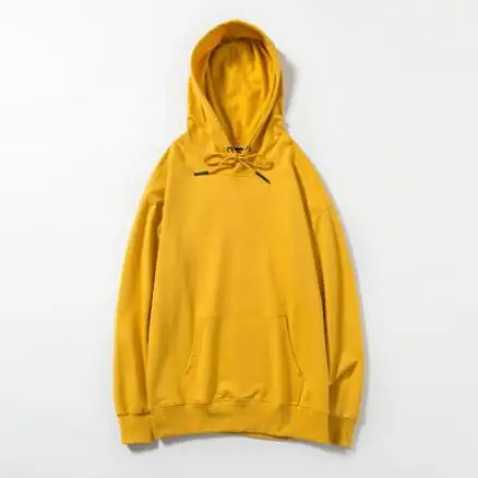 Yellow GCAROL, новинка, женский элегантный стиль, однотонный, с капюшоном, для отдыха, негабаритный, тонкий, Осень-зима, свитшот, спортивный, базовый, с рисунком, пуловер, плюс M-2XL - Цвет: Yellow