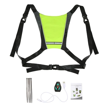 

USB Rechargeable Reflective Vest Backpack with LED Turn Signal Light Outdoor Sport Safety Bag Gear for Cycling Running Walking