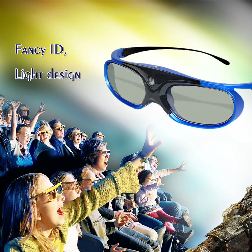 Bluetooth 3D Активные затвор очки для четкости видения очки для DLP-Link ТВ-проектор Hi 888