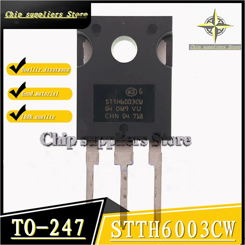 10PCS-20PCS-STTH6003CW-TO-247-STTH6003-TO247-Fast-diode-300V60A-Nwe ...