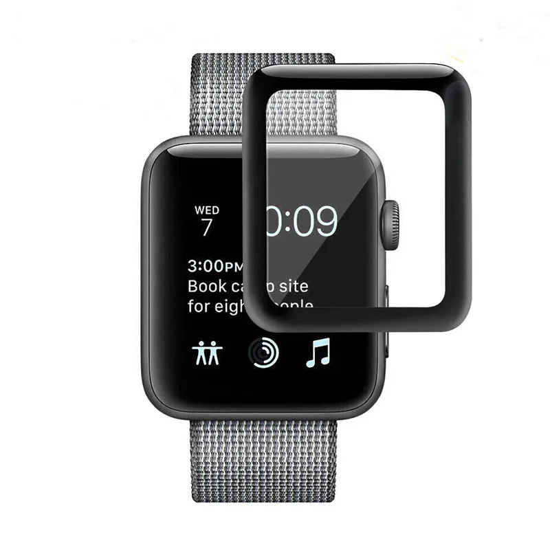 3D Изогнутые HD часы Закаленное стекло Защитная пленка для Apple Watch 3 2 1 38 мм 42 мм протектор экрана для iWatch 4 40 мм 44 мм