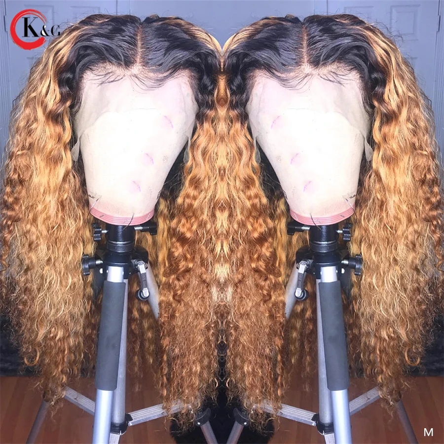 KunGang 13*4 человеческие волосы с эффектом омбре искусственные среднее соотношение