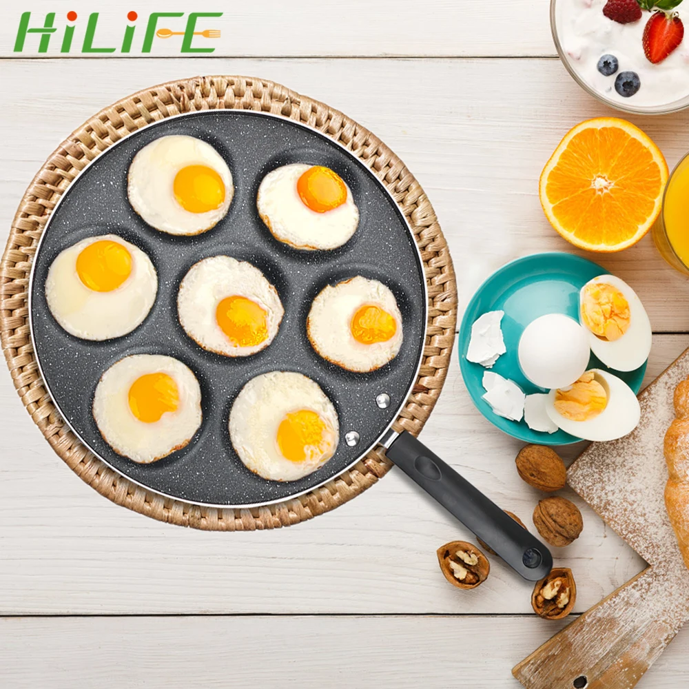 HOOMIN 4/5/7-hole Creative Frying Pot Breakfast Maker Thickened Omelet Pan Non-stick Egg Pancake Steak Cooking Ham Pans | Дом и сад