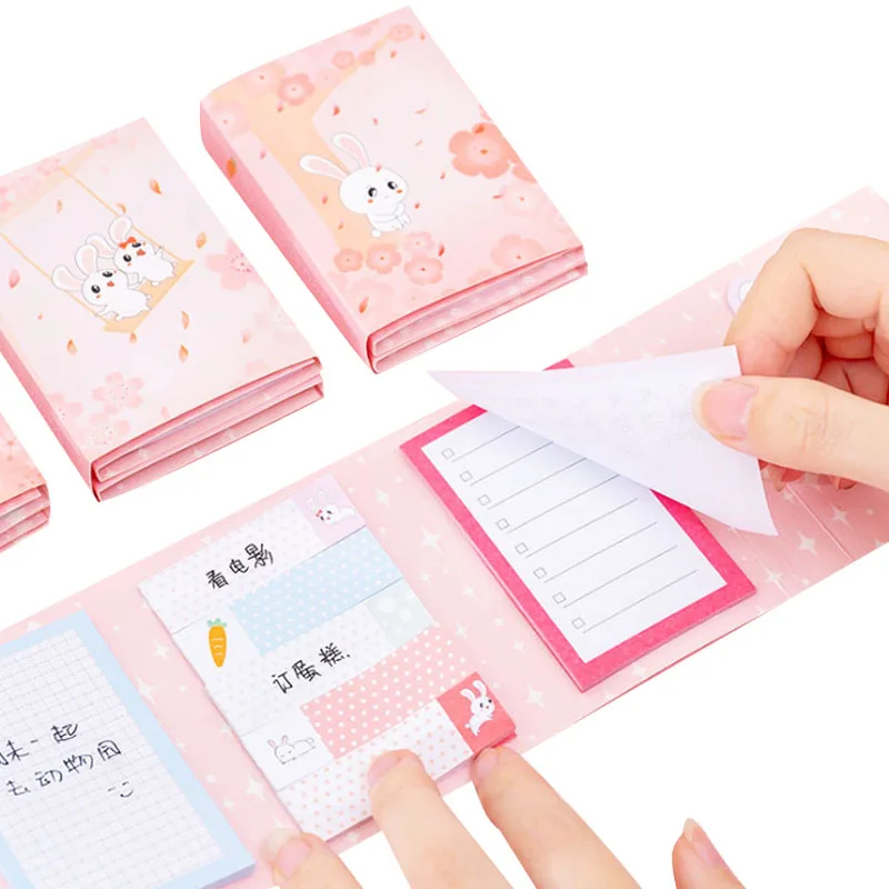 

12packs /lot Sweet Rabbit Sticky Self-Adhesive Memo Pad N Times Sticky Notes Office School Supplies