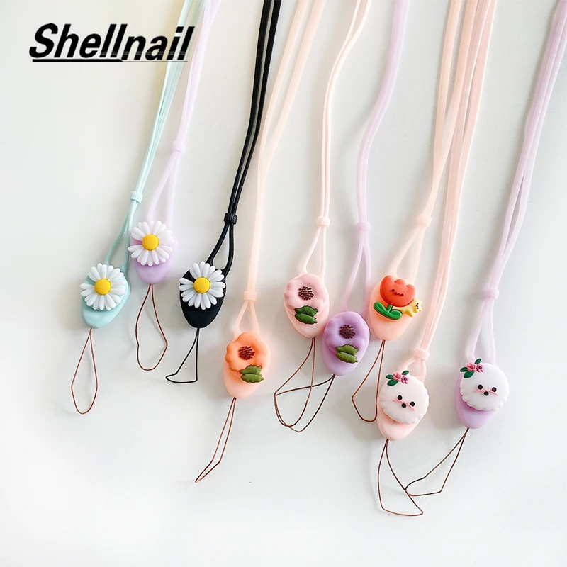 Силиконовый шнурок Shellnail для телефона с милыми цветами девушек подвеска-петля