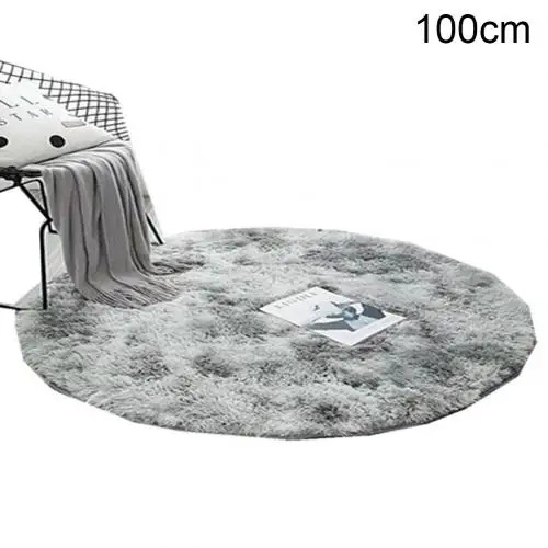 Grey 100CM Пушистый круглый ковер ковры для гостиной длинный плюшевый ковер детская комната ковры из искусственного меха для спальни мохнатый ковер домашний современный коврик - Цвет: Grey 100CM