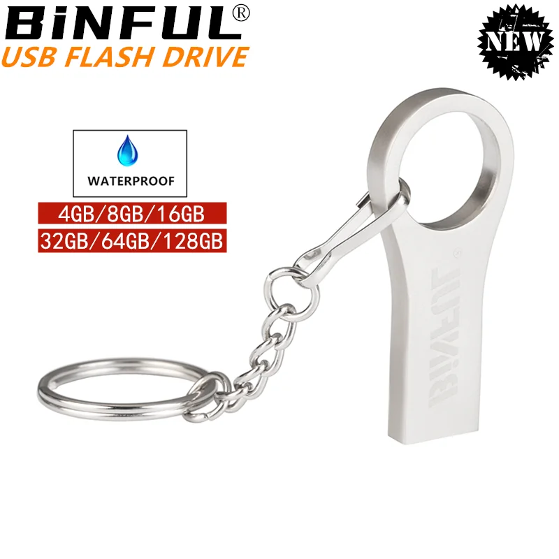 Водонепроницаемый металлический usb флеш накопитель BiNFUL 4 ГБ 8 16 32 64 128 ГБ|USB