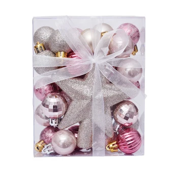 

30pcs 3cm Christmas Ball Baubles Ornament Star Shape Xmas Tree Hanging Ornament for Wedding Party Home New Year Decor