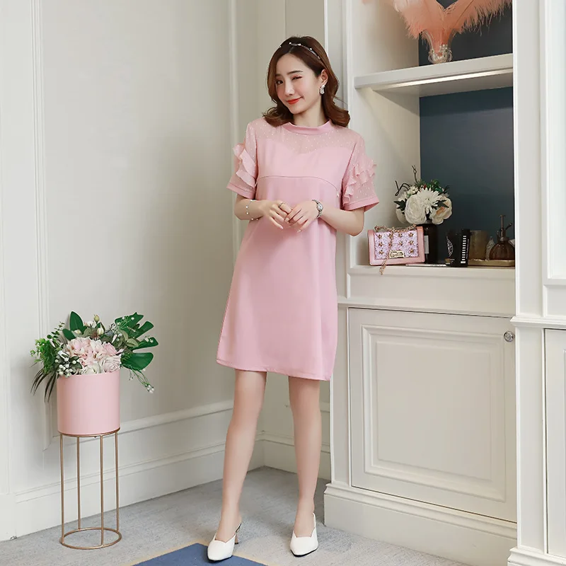 

Silver Dots Joint Pregnant Women Nursing Dress