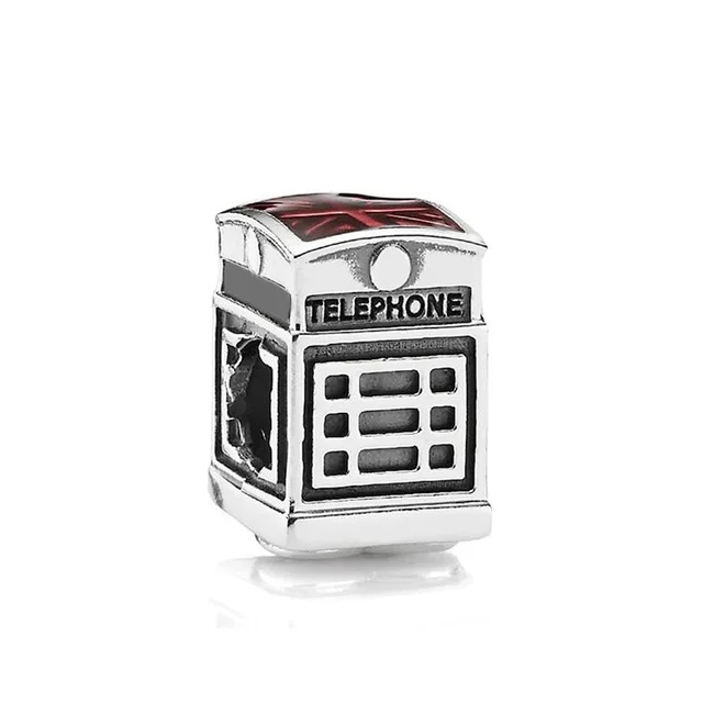 925 sterling silver 1:1 new phone booth jewelry manufacturers direct free package - Цвет: Белый
