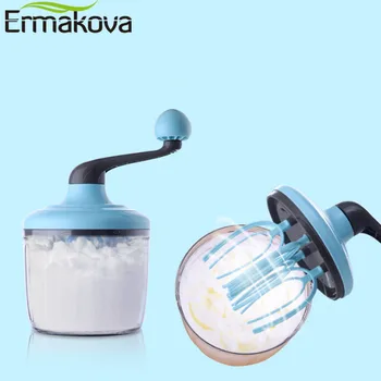 

ERMAKOVA Manual Egg Beater Hand-cranked Whisk Cream Stiring Practical Foam Maker Milk Frother Mixer fouet cuisine Baking Tool