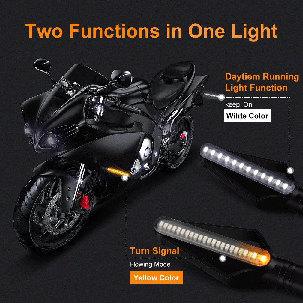 1Pc universal flowing motorcycle motorbike LED turn signal indicator light