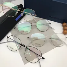 Ретро Круглые титановые оправы мужские Безвинтовые очки для близорукости оптические очки по назначению женские Oculos De Grau