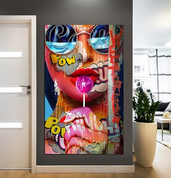 

Graffiti Women Portrait Oil Painting Posters and Prints Wall Decor for Living Room Canvas Painting Wall Art Picture Home Decor