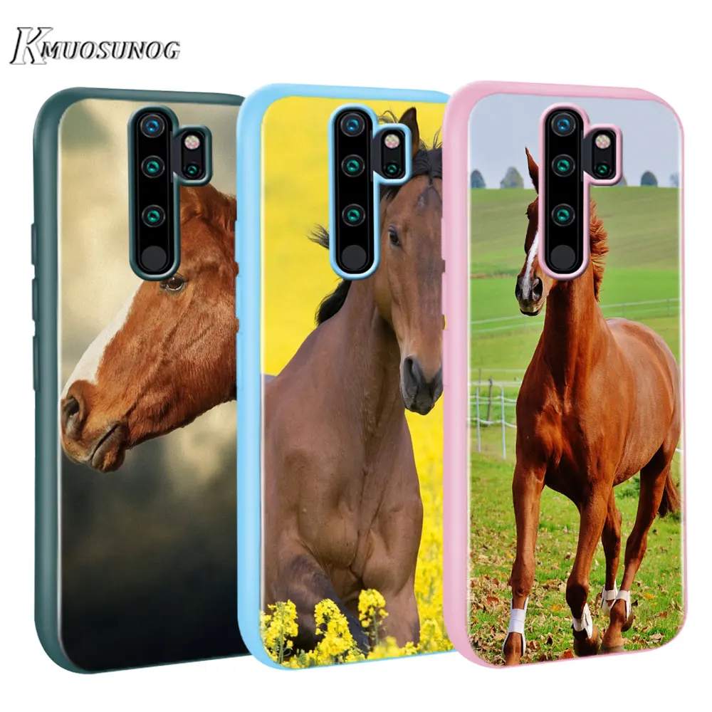 

for Xiaomi Redmi Note 8T 8 7 6 Pro Baseus Candy Color Cover Running Horse Animal for Redmi Note 5 Pro 5A 4 4X Case