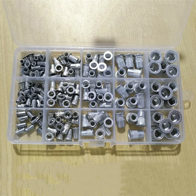 FUNN-150Pcs M3 M4 M5 M6 M8 алюминиевая заклепка набор гаек метрических Кепки разбирать