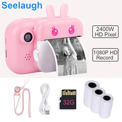 Appareil Photo pour enfants, impression instantanée, HD 1080P, avec papier Photo thermique, jouets, cadeaux d'anniversaire 