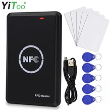

Premium RFID Reader Writer Duplicator, NFC Copier, Smart Card Programmer,125KHz 13.56MHz Decoder, T5577 UID Key Fobs Cards, USB