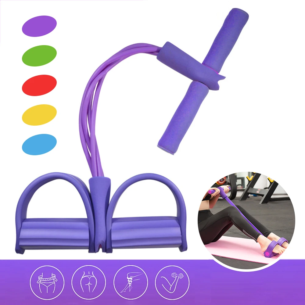 

Fitness Gum 4 Tube Resistance Bands Latex Pedal Exerciser Sit-up Pull Rope Expander Elastic Bands Yoga equipment Pilates Workout