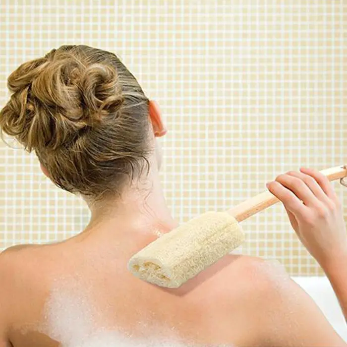 Длинная ручка для душа для ванны Loofah Задняя щетка для тела Очищающая тусклый ворсистый уход за кожей JS11