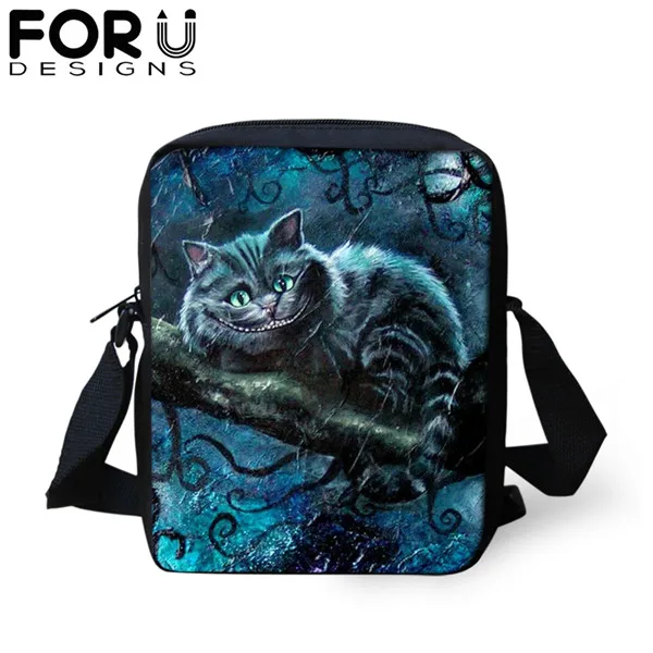 FORUDESIGNS/сумка-мессенджер с мультяшным готическим котом для девочки-подростка, новинка, сумка на плечо для женщин и детей, мини-сумка через плечо, кошелек - Цвет: CDGX1413E