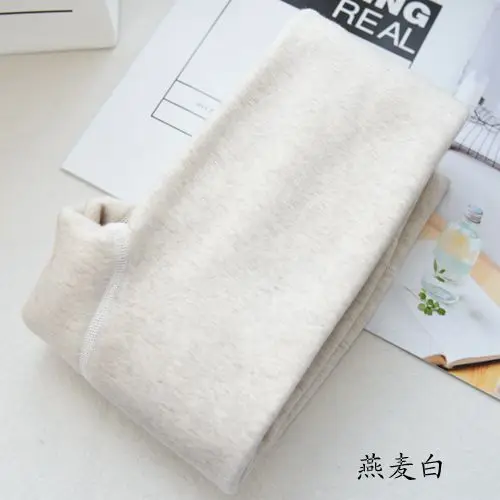 Oatmeal white Женские толстые теплые шерстяные колготки из кашемира и флиса, тонкие теплые чулки, колготки для полной ноги/безножные колготки ярких цветов - Цвет: Oatmeal white
