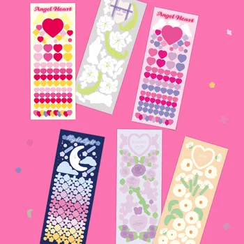 

Korea Ins Long Style Love Heart Sticker DIY Scrapbook Mobile Phone Stationery Waterproof Decoration Sticker