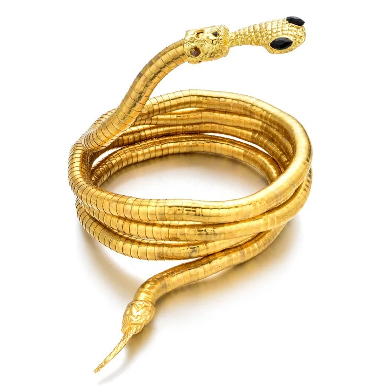 

New Curved Snake Head Bracelets Exaggerated Punk Bracelets Creative Funny Tricky Jewelry Necklace Bangles Gifts Drop Shipping